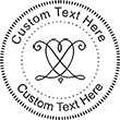 Heart-7 Embossing Seal. Choose your mount and view your custom text in a live preview. Find all your custom embossing needs at AtoZstamps.com