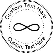 Infinity Embossing Seal. Choose your mount and view your custom text in a live preview. Find all your custom embossing needs at AtoZstamps.com