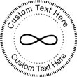 Infinity Embossing Seal. Choose your mount and view your custom text in a live preview. Find all your custom embossing needs at AtoZstamps.com