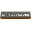 2 in. X 10 in. Pedestal Aluminum Desk Sign Gold Frame