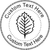 Leaf-2 Embossing Seal. Choose your mount and view your custom text in a live preview. Find all your custom embossing needs at AtoZstamps.com