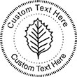 Leaf-2 Embossing Seal. Choose your mount and view your custom text in a live preview. Find all your custom embossing needs at AtoZstamps.com
