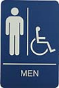 Molded ADA signage Men Handicap 6" x 9: