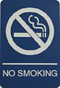 Molded ADA Signage No Smoking 6" x 9"