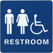 Molded ADA Signage Unisex Handicap 6" x 9"