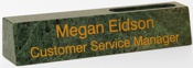 Marble Desk Sign with Cardholder Green 2" x 10.5"