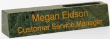 MDSG21012 - Marble Desk Sign with Cardholder Green 2" x 10.5"