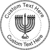 Menorah Embossing Seal. Choose your mount and view your custom text in a live preview. Find all your custom embossing needs at atozstamps.com