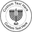 Menorah Embossing Seal. Choose your mount and view your custom text in a live preview. Find all your custom embossing needs at atozstamps.com