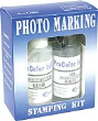 Photo Marking Ink is an archival quality, fast drying, water resistant  indelible ink. Ink is applied with a traditional wooden handle stamp that uses a separate ink pad. This product is perfect for stamping glossy surfaces involving photos, portraits etc