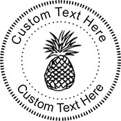 Pineapple Embossing Seal. Choose your mount and view your custom text in a live preview. Find all your custom embossing needs at atozstamps.com