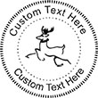 Reindeer-2 Embossing Seal. Choose your mount and view your custom text in a live preview. Find all your custom embossing needs at atozstamps.com