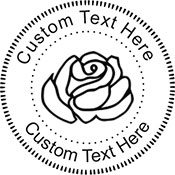 Rose-1 Embossing Seal. Choose your mount and view your custom text in a live preview. Find all your custom embossing needs at atozstamps.com