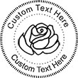 Rose-1 Embossing Seal. Choose your mount and view your custom text in a live preview. Find all your custom embossing needs at atozstamps.com