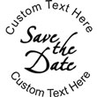 Savedate Embossing Seal. Choose your mount and view your custom text in a live preview. Find all your custom embossing needs at atozstamps.com