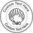 Seashell Embossing Seal. Choose your mount and view your custom text in a live preview. Find all your custom embossing needs at atozstamps.com