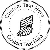 Seashell-2 Embossing Seal. Choose your mount and view your custom text in a live preview. Find all your custom embossing needs at atozstamps.com
