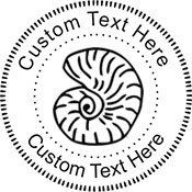 Seashell-3 Embossing Seal. Choose your mount and view your custom text in a live preview. Find all your custom embossing needs at atozstamps.com