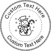 Snowman Embossing Seal. Choose your mount and view your custom text in a live preview. Find all your custom embossing needs at atozstamps.com