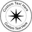 Star-3 Embossing Seal. Choose your mount and view your custom text in a live preview. Find all your custom embossing needs at atozstamps.com