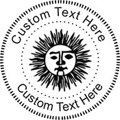 Sun-1 Embossing Seal. Choose your mount and view your custom text in a live preview. Find all your custom embossing needs at atozstamps.com