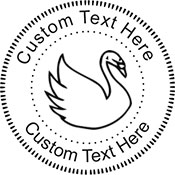 Swan-1 Embossing Seal. Choose your mount and view your custom text in a live preview. Find all your custom embossing needs at atozstamps.com