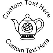 Teapot Embossing Seal. Choose your mount and view your custom text in a live preview. Find all your custom embossing needs at atozstamps.com