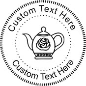 Teapot Embossing Seal. Choose your mount and view your custom text in a live preview. Find all your custom embossing needs at atozstamps.com