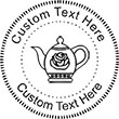 Teapot Embossing Seal. Choose your mount and view your custom text in a live preview. Find all your custom embossing needs at atozstamps.com