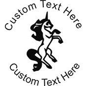 Unicorn Embossing Seal. Choose your mount and view your custom text in a live preview. Find all your custom embossing needs at atozstamps.com