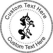 Unicorn Embossing Seal. Choose your mount and view your custom text in a live preview. Find all your custom embossing needs at atozstamps.com