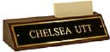 WECH28 - Walnut Easel Cardholder Desk Brass Sign Plate 2" x 8"