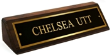 WEDSPB210 - Walnut Easel Desk Sign with Brass 2" x 10"