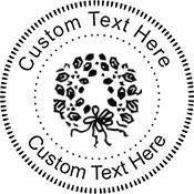 XMASWREATH-1 Embossing Seal. Choose your mount and view your custom text in a live preview. Find all your custom embossing needs at atozstamps.com