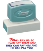 This jumbo stock has a laser engraved rubber handle which delivers perfect impressions every time. Its attributes include a fashionable handle, a long life span, and can be re-inked with ease after 50,000 impressions. This stamp is an effective product.