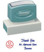 This jumbo stock has a laser engraved rubber handle which delivers perfect impressions every time. Its attributes include a fashionable handle, a long life span, and can be re-inked with ease after 50,000 impressions. This stamp is an effective product.