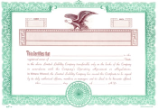 Book of 20 LLC Printed Stock Certificates	is printed with company name, state of organization, title of signer, visit AtoZstamps.com for more