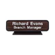 2 in. x 8 in. Customizable Brown Frame Designer Desk Sign.Maximum 2 Lines.