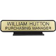 2 in. x 10 in. Black Frame Designer Desk Sign. Maximum 2 Lines.