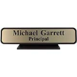 2 in. x 10 in. Customizable Brown Frame Designer Desk Sign. Maximum 2 Lines.