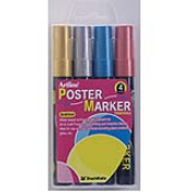 Vivid opaque water based poster paint marker is ideal for posters, menu boards and sign writing. Allows overpainting without bleed-through. Easily washes off non-porous surfaces and acid free.