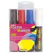 Artline EPP-12 Poster markers are highly opaque and will write on plastic, wood, glass, rubber, paper, steel, acetate, vinyl, metal or painted surfaces. Ideal for when you want a long-lasting but not necessarily permanent outdoor marker. Water based Ink.