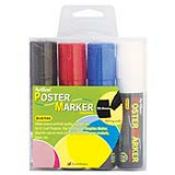 Artline EPP-12 Poster markers are highly opaque and will write on plastic, wood, glass, rubber, paper, steel, acetate, vinyl, metal or painted surfaces. Ideal for when you want a long-lasting but not necessarily permanent outdoor marker. Water based Ink.