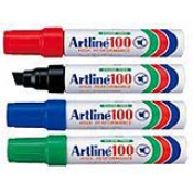 Artline EK-100 permanent markers are wide bonded felt nib for bold markings on cartons, crates and other industrial surfaces.