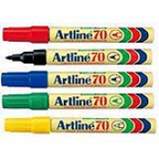 Artline EK-70 permanent markers are the best selling standard sized permanent marker with a bullet tip nib. It is fast drying and water resistant, perfect for marking on most surfaces including paper, plastic, and metal.