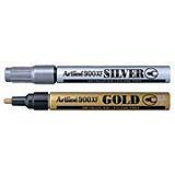 Artline EK-900 Special markers for Art-Craft works, decorating and writing on glass, porcelain, plastic, metal, rubber, wood, and card. Rich in gold and silver pigments, creates an excellent metallic effect. Indoor and Outdoor use.