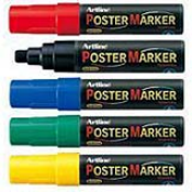 Artline EPP-20 poster markers are highly opaque and will write on plastic, wood, glass, rubber, paper, steel, acetate, vinyl, metal or painted surfaces. Ideal for when you want a long-lasting but not necessarily permanent outdoor marker. Poster Markers ar