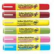 This MultiPen is for use on virtually any surfaces, such as glass, porcelain, plastic, metal, rubber, wood, and card. Perfect for Art & Craft works and menu boards in restaurants. It is 1-pen, 2-points, 3-line widths.