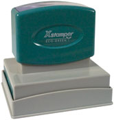 Xstamper pre-inked stamps feature a laser engraved die for durability, pre-inked with up to 50,000 impressions before re-inking. Up to 17 lines of text.Often used for General Office or Large Message Stamp.