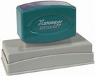 Xstamper pre-inked stamps feature a laser engraved die for durability, pre-inked with up to 50,000 impressions before re-inking. Up to 10 lines of text. Often used as Message or Signature stamp.